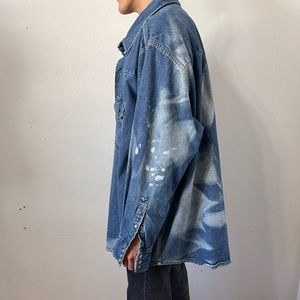 Bleached Over-sized Denim Shirt Jacket